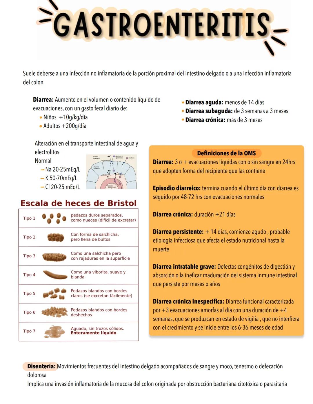 # GASTROENTERITIS-
Suele deberse a una infección no inflamatoria de la porción proximal del intestino delgado o a una infección inflamatori