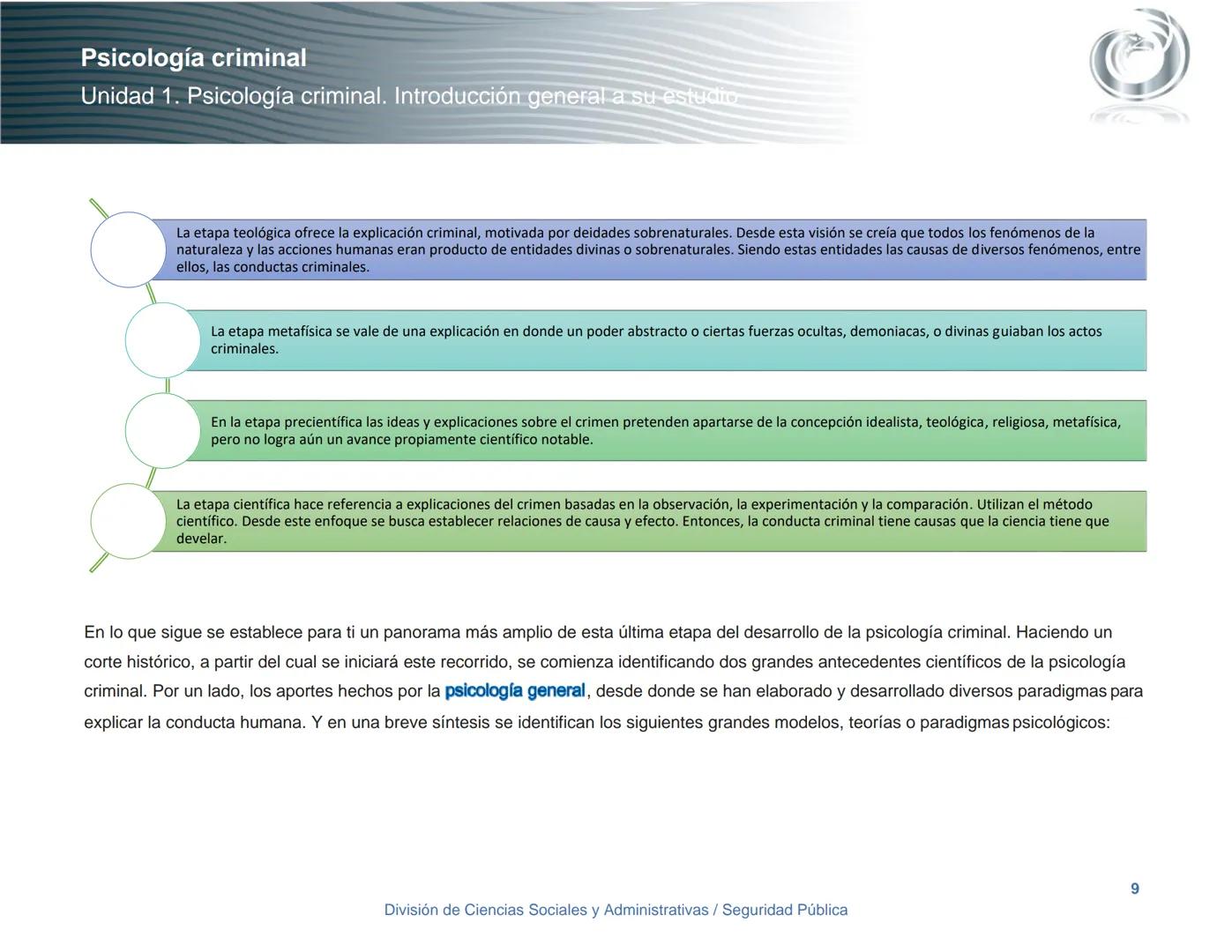 Seguridad Pública
UnADM
Universidad Abierta y a
Distancia de México
Nombre de la asignatura
Psicología criminal
4º semestre
Clave:
LIC 0