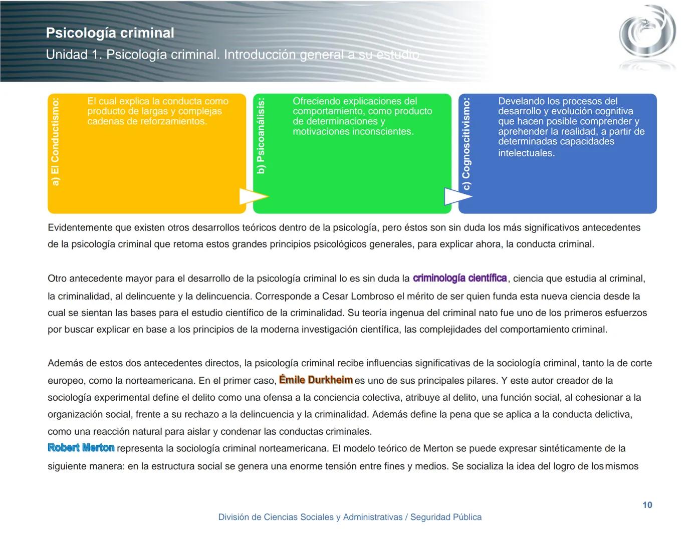 Seguridad Pública
UnADM
Universidad Abierta y a
Distancia de México
Nombre de la asignatura
Psicología criminal
4º semestre
Clave:
LIC 0