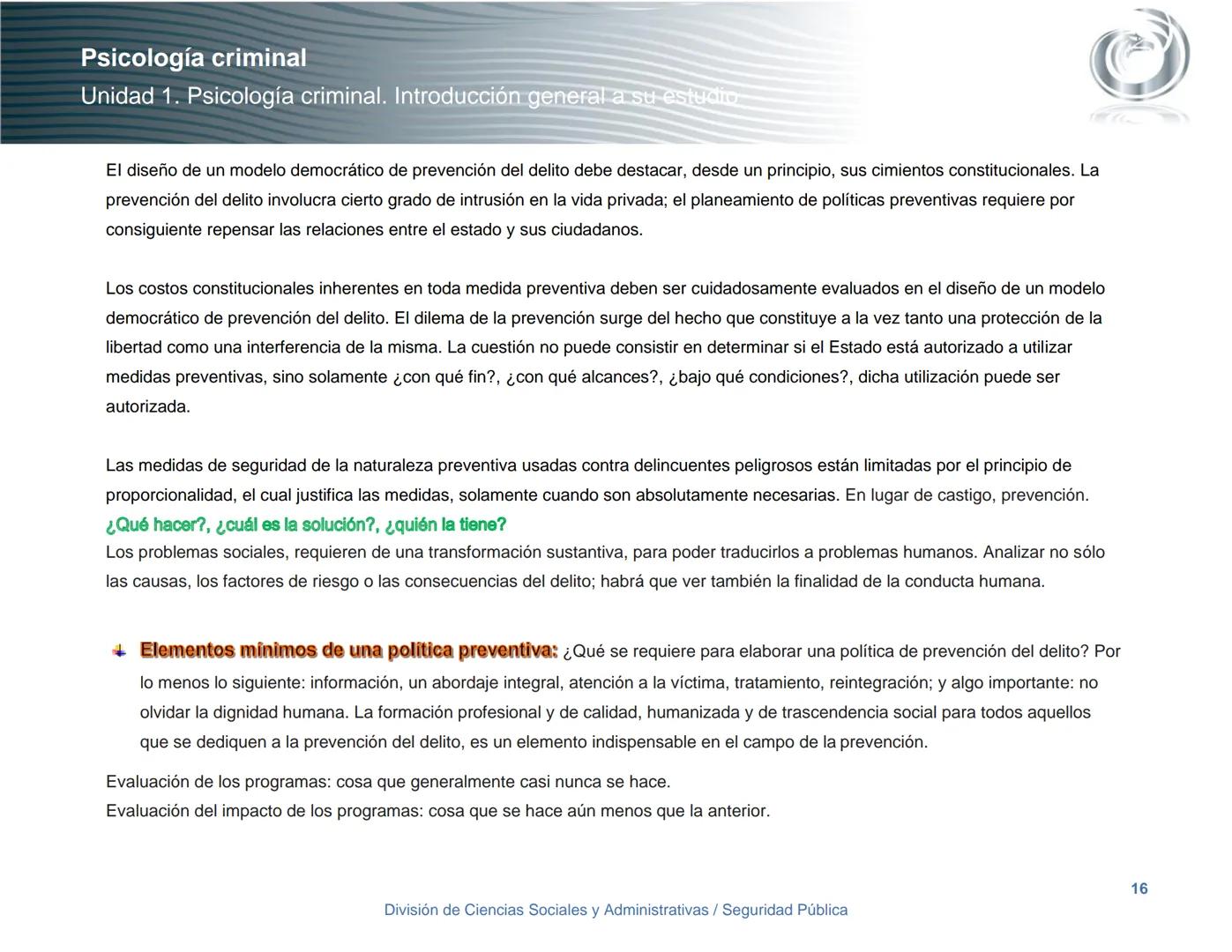 Seguridad Pública
UnADM
Universidad Abierta y a
Distancia de México
Nombre de la asignatura
Psicología criminal
4º semestre
Clave:
LIC 0