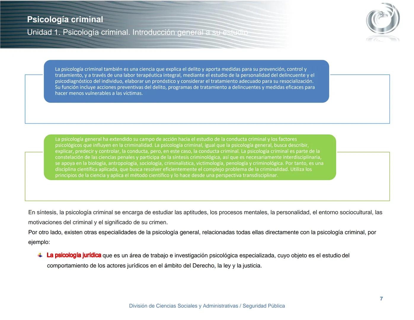 Seguridad Pública
UnADM
Universidad Abierta y a
Distancia de México
Nombre de la asignatura
Psicología criminal
4º semestre
Clave:
LIC 0