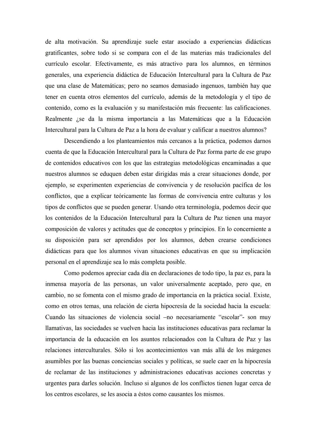 INTERCULTURALIDAD Y CULTURA DE PAZ, IMPLICACIONES
EDUCATIVAS'
Sebastián Sánchez Fernández. Universidad de Granada. Campus
de Melilla. Facult