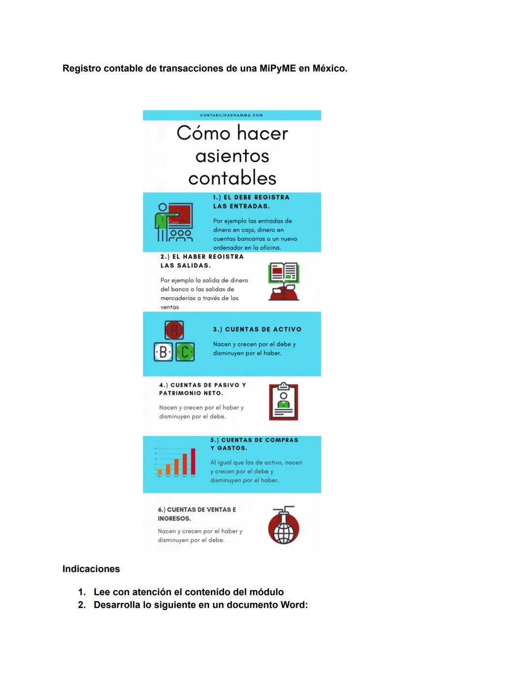 Registro contable de transacciones de una MiPyME en México.
CONTABILIDADOAM
Cómo hacer
asientos
contables
1.) EL DEBE REGISTRA
LAS ENTRAD