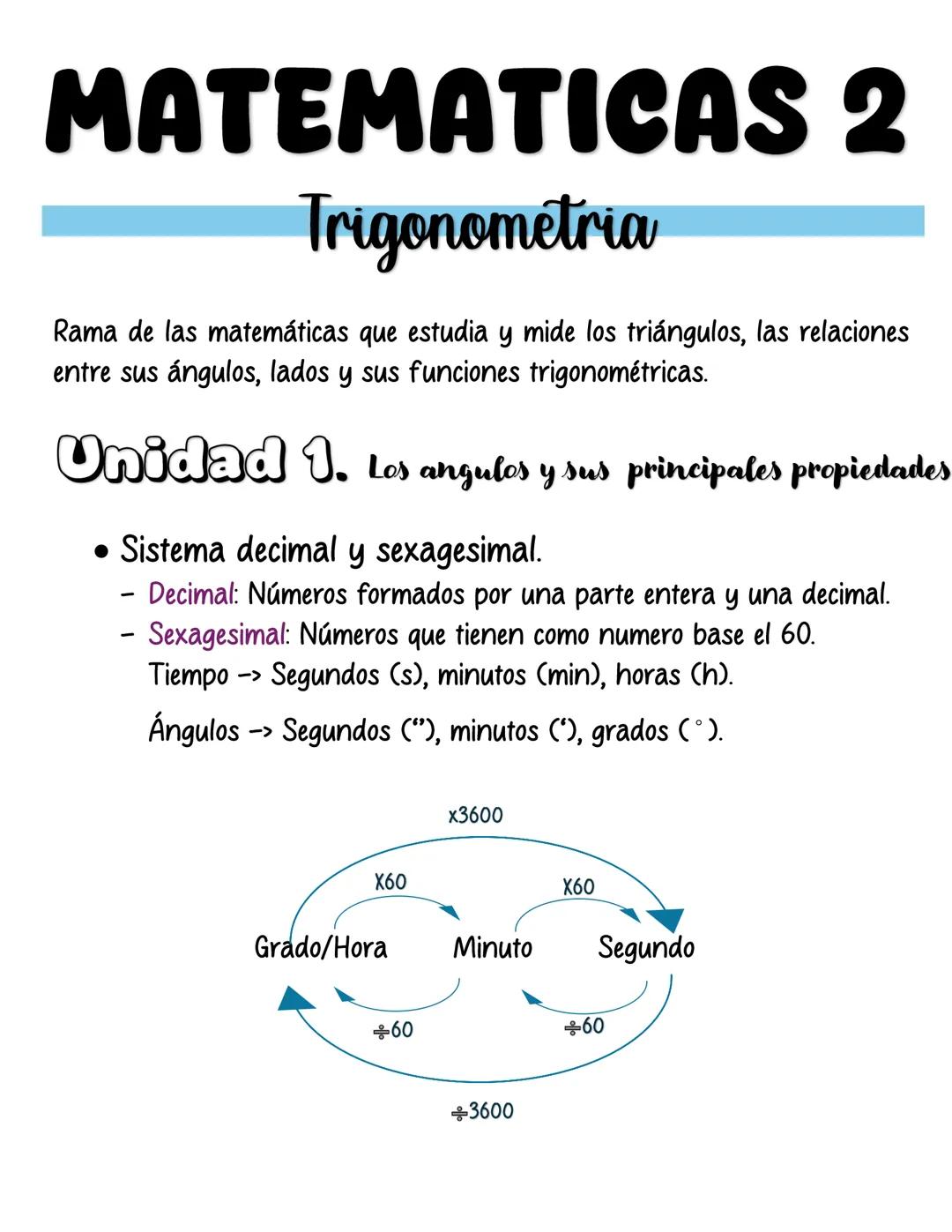 # MATEMATICAS 2
## Trigonometria
Rama de las matemáticas que estudia y mide los triángulos, las relaciones
entre sus ángulos, lados y sus