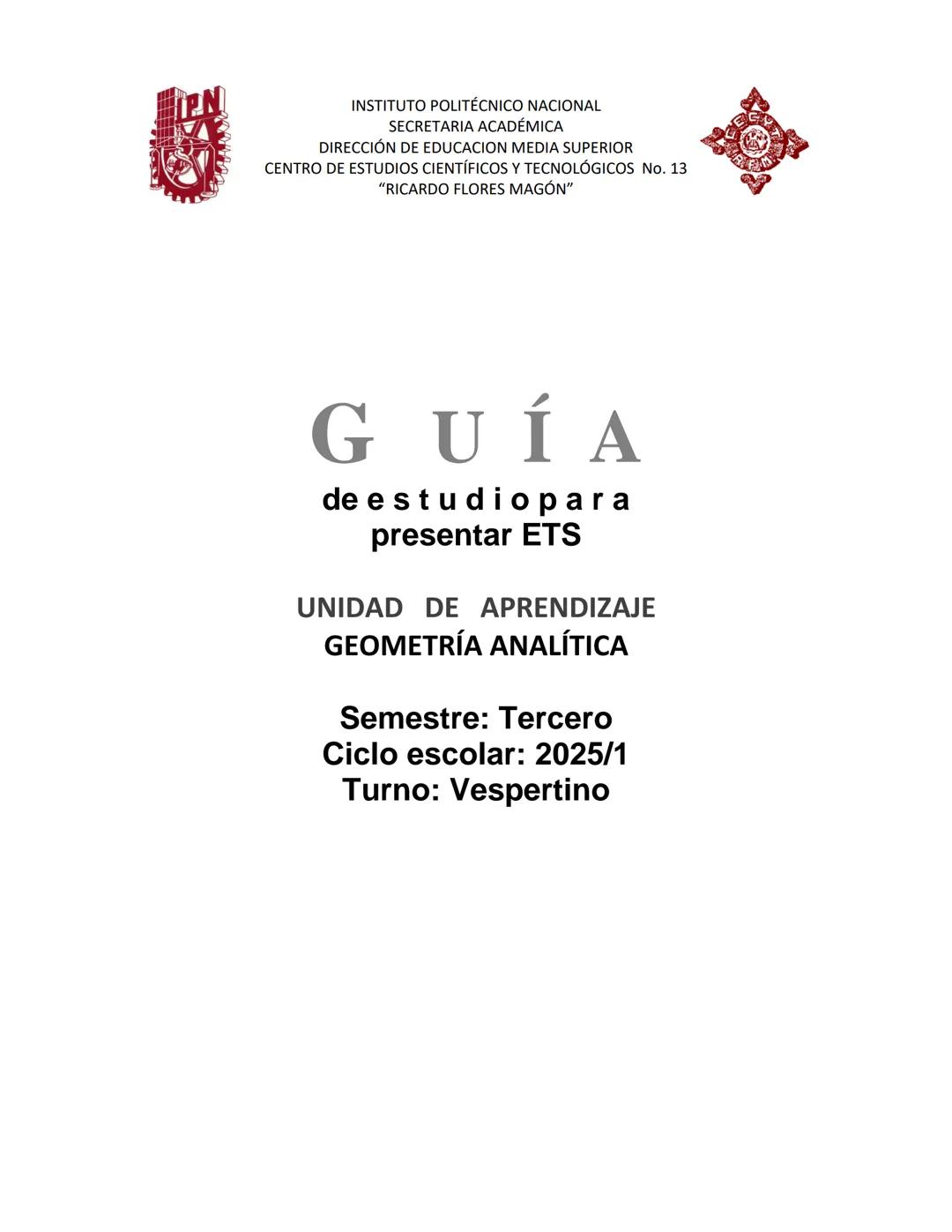 INSTITUTO POLITÉCNICO NACIONAL
SECRETARIA ACADÉMICA
DIRECCIÓN DE EDUCACION MEDIA SUPERIOR
CENTRO DE ESTUDIOS CIENTÍFICOS Y TECNOLÓGICOS No.