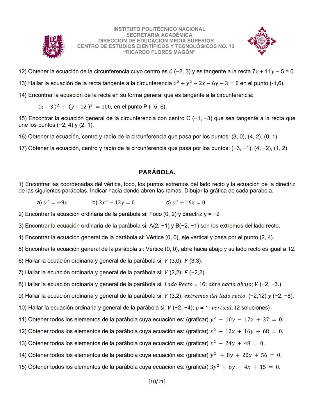 INSTITUTO POLITÉCNICO NACIONAL
SECRETARIA ACADÉMICA
DIRECCIÓN DE EDUCACION MEDIA SUPERIOR
CENTRO DE ESTUDIOS CIENTÍFICOS Y TECNOLÓGICOS No.