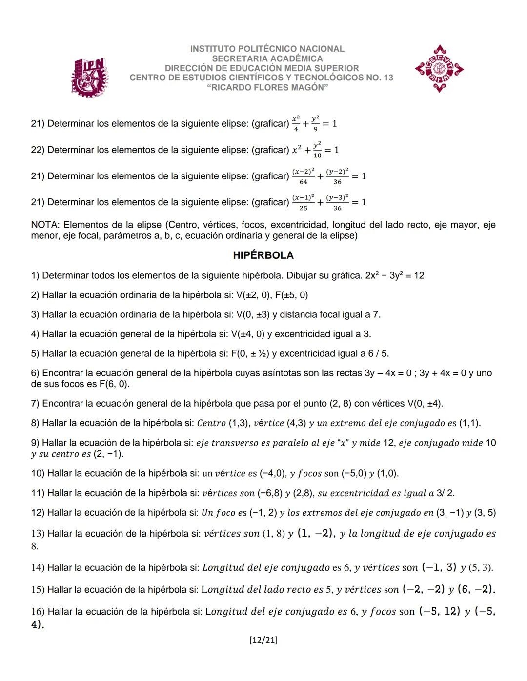 INSTITUTO POLITÉCNICO NACIONAL
SECRETARIA ACADÉMICA
DIRECCIÓN DE EDUCACION MEDIA SUPERIOR
CENTRO DE ESTUDIOS CIENTÍFICOS Y TECNOLÓGICOS No.
