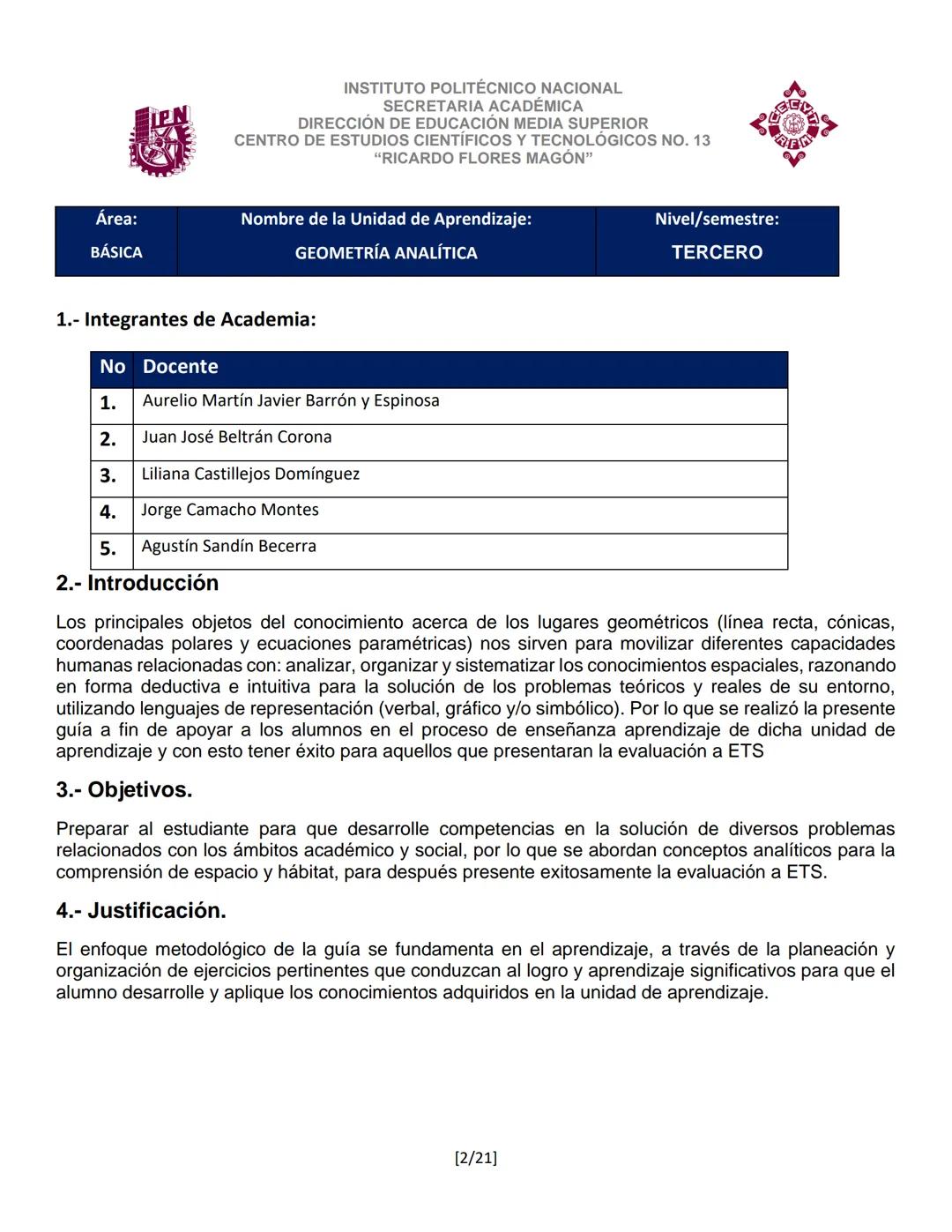 INSTITUTO POLITÉCNICO NACIONAL
SECRETARIA ACADÉMICA
DIRECCIÓN DE EDUCACION MEDIA SUPERIOR
CENTRO DE ESTUDIOS CIENTÍFICOS Y TECNOLÓGICOS No.