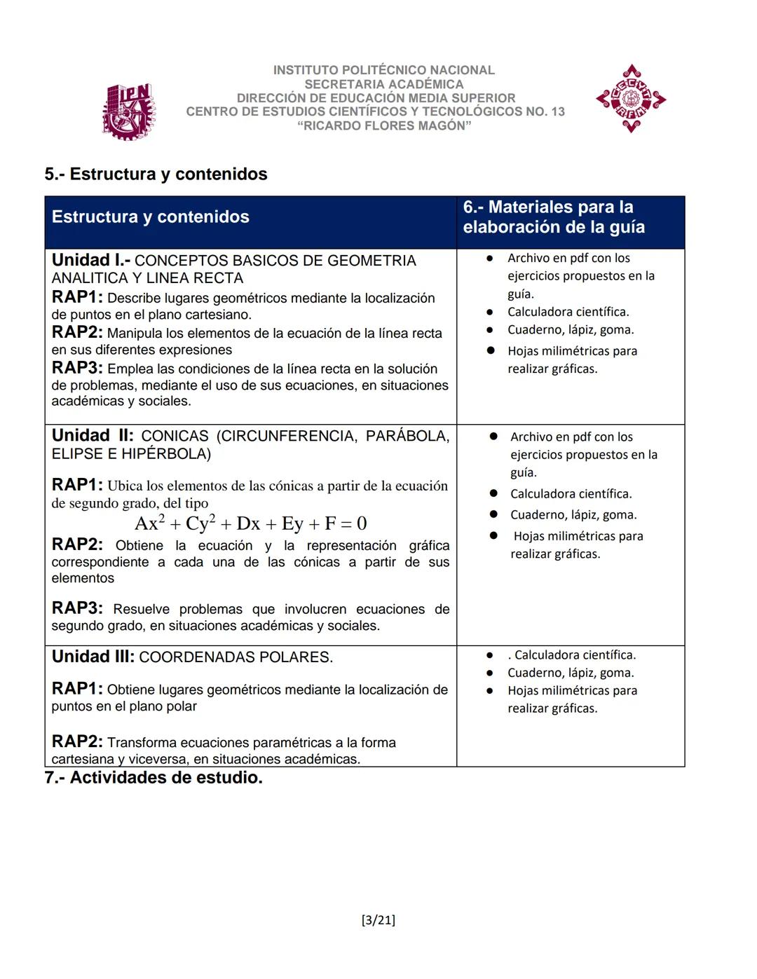 INSTITUTO POLITÉCNICO NACIONAL
SECRETARIA ACADÉMICA
DIRECCIÓN DE EDUCACION MEDIA SUPERIOR
CENTRO DE ESTUDIOS CIENTÍFICOS Y TECNOLÓGICOS No.