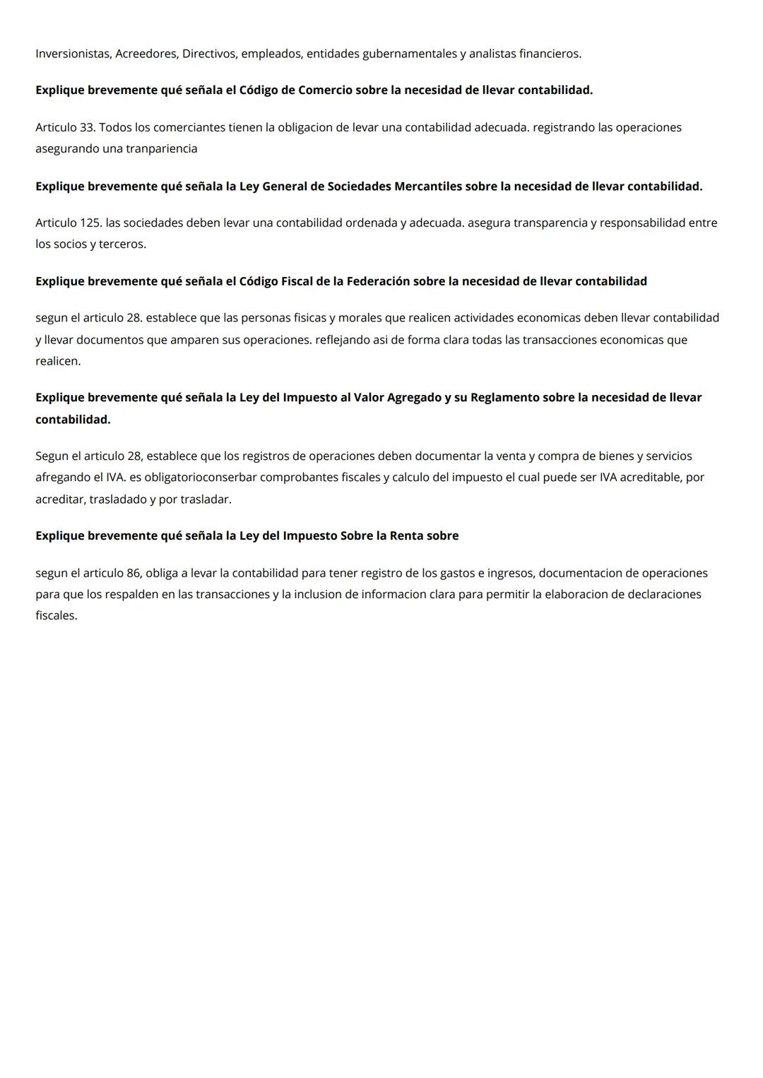 # Cuestionario Contabilidad
# General
Mencione 3 fechas significativas en la historia de la contabilidad.
1494, Fray Lucas Pacioli public