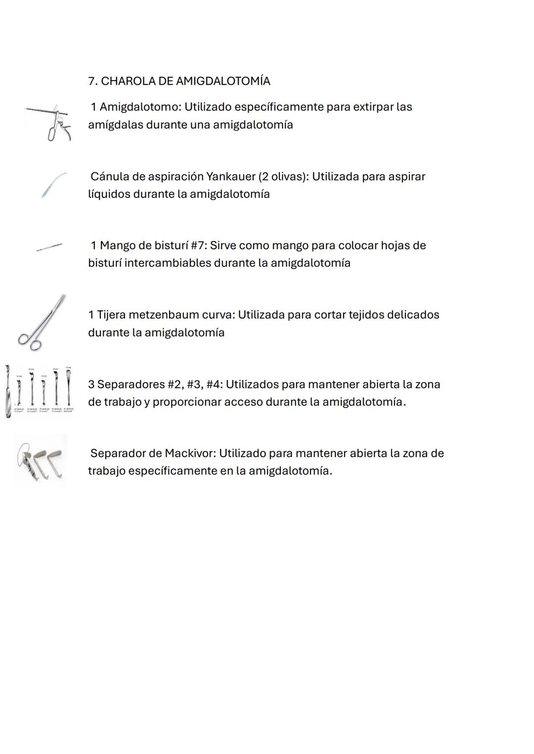 1.CHAROLA DE CIRUGÍA MENOR (ARTROSCIPIA)
1 Pinza de Anillos
Pinza de Anillos: Utilizada para sostener y manipular pequeños
objetos durante