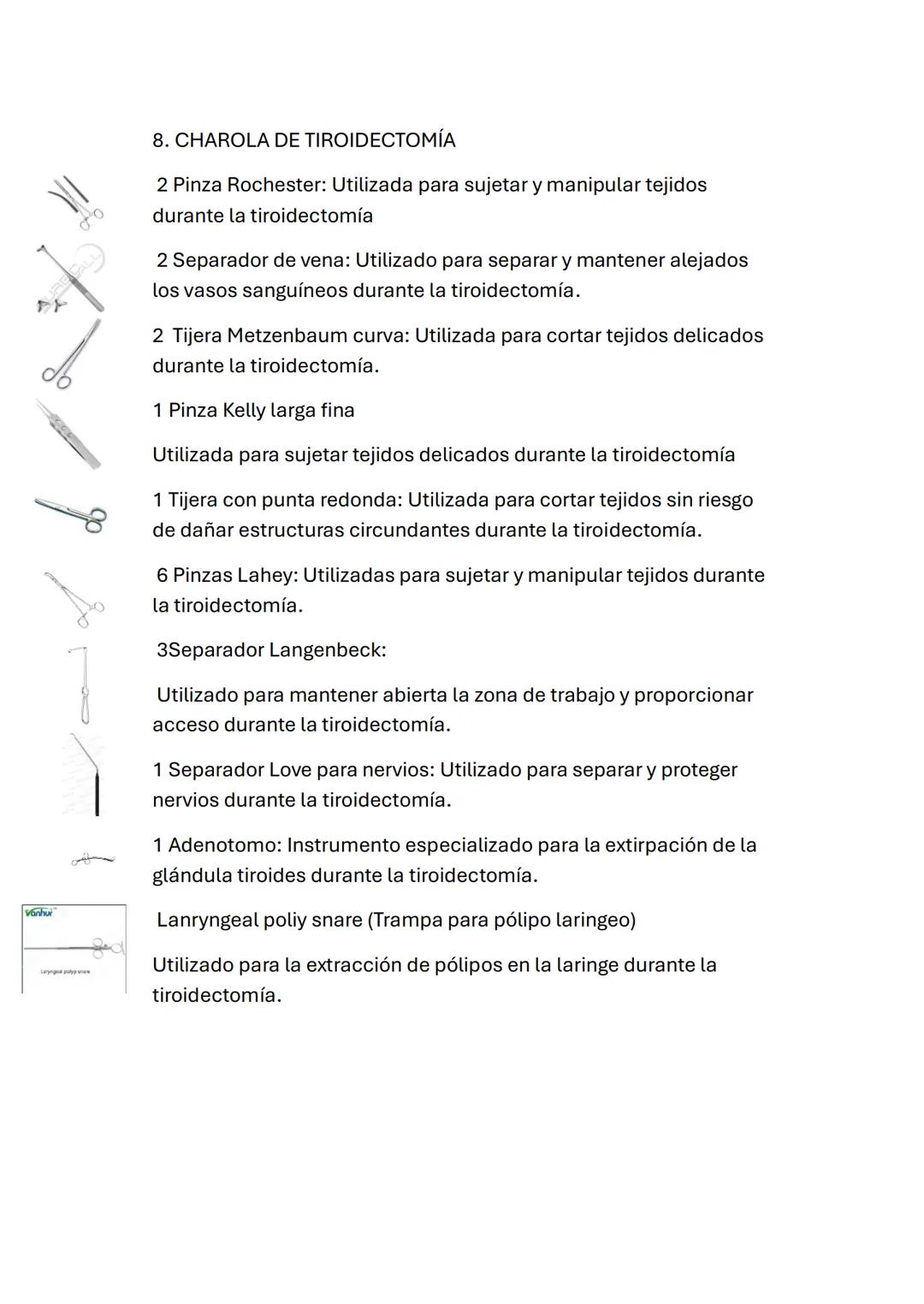 1.CHAROLA DE CIRUGÍA MENOR (ARTROSCIPIA)
1 Pinza de Anillos
Pinza de Anillos: Utilizada para sostener y manipular pequeños
objetos durante