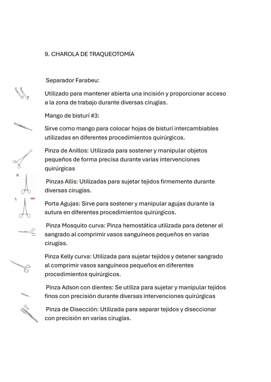 1.CHAROLA DE CIRUGÍA MENOR (ARTROSCIPIA)
1 Pinza de Anillos
Pinza de Anillos: Utilizada para sostener y manipular pequeños
objetos durante