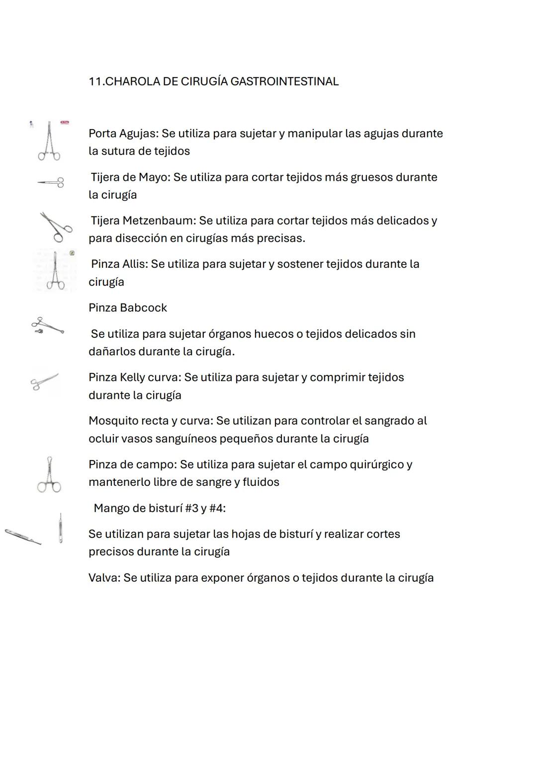 1.CHAROLA DE CIRUGÍA MENOR (ARTROSCIPIA)
1 Pinza de Anillos
Pinza de Anillos: Utilizada para sostener y manipular pequeños
objetos durante
