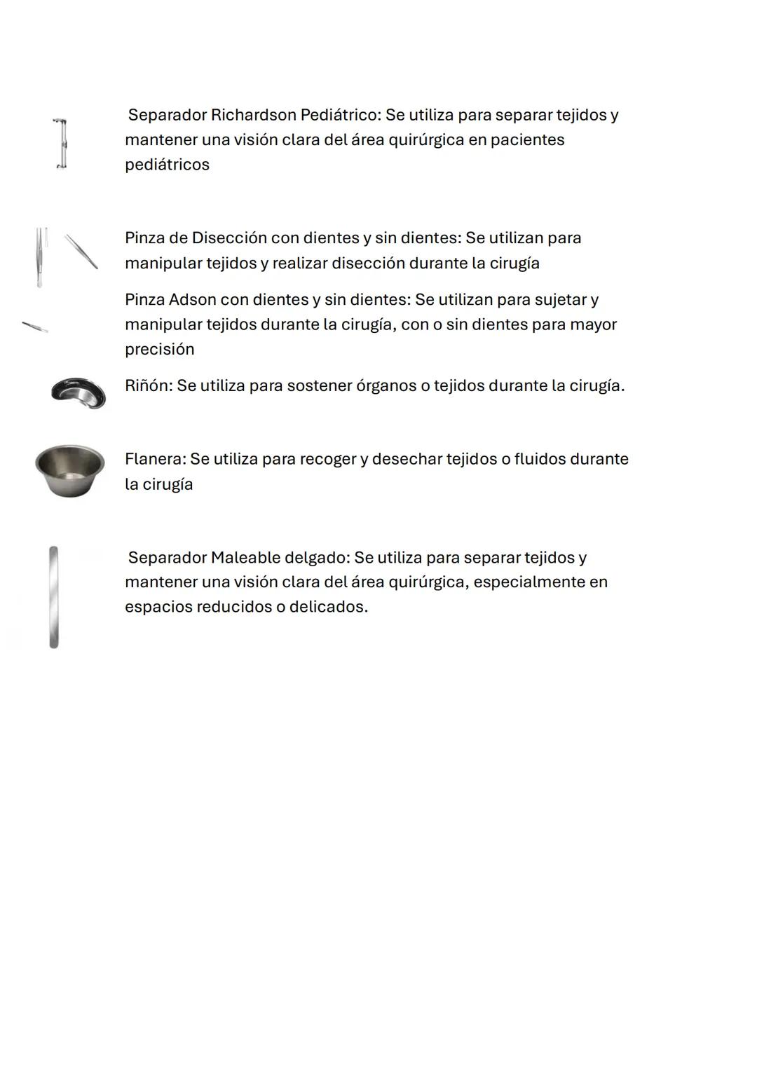 1.CHAROLA DE CIRUGÍA MENOR (ARTROSCIPIA)
1 Pinza de Anillos
Pinza de Anillos: Utilizada para sostener y manipular pequeños
objetos durante