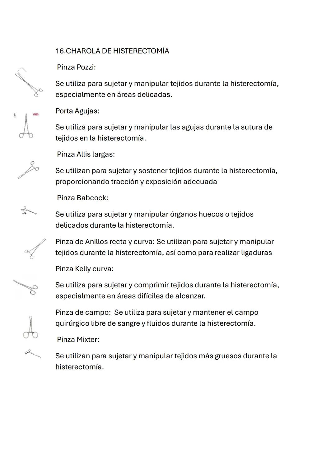 1.CHAROLA DE CIRUGÍA MENOR (ARTROSCIPIA)
1 Pinza de Anillos
Pinza de Anillos: Utilizada para sostener y manipular pequeños
objetos durante
