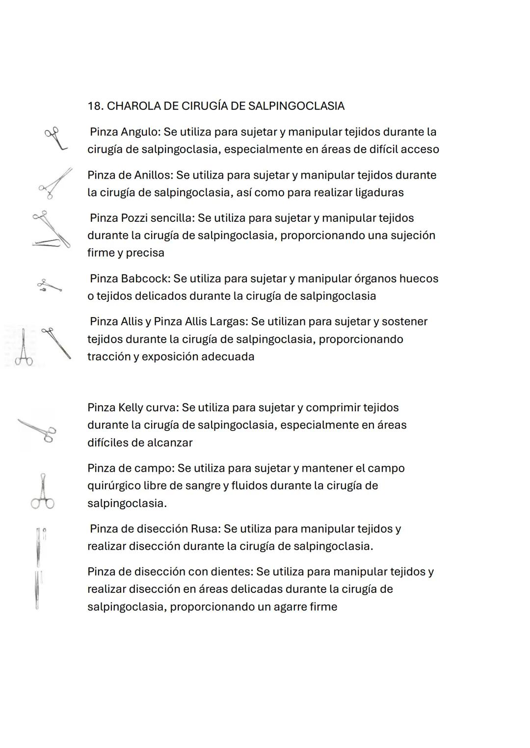1.CHAROLA DE CIRUGÍA MENOR (ARTROSCIPIA)
1 Pinza de Anillos
Pinza de Anillos: Utilizada para sostener y manipular pequeños
objetos durante