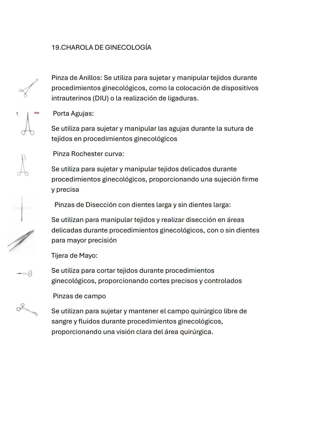 1.CHAROLA DE CIRUGÍA MENOR (ARTROSCIPIA)
1 Pinza de Anillos
Pinza de Anillos: Utilizada para sostener y manipular pequeños
objetos durante