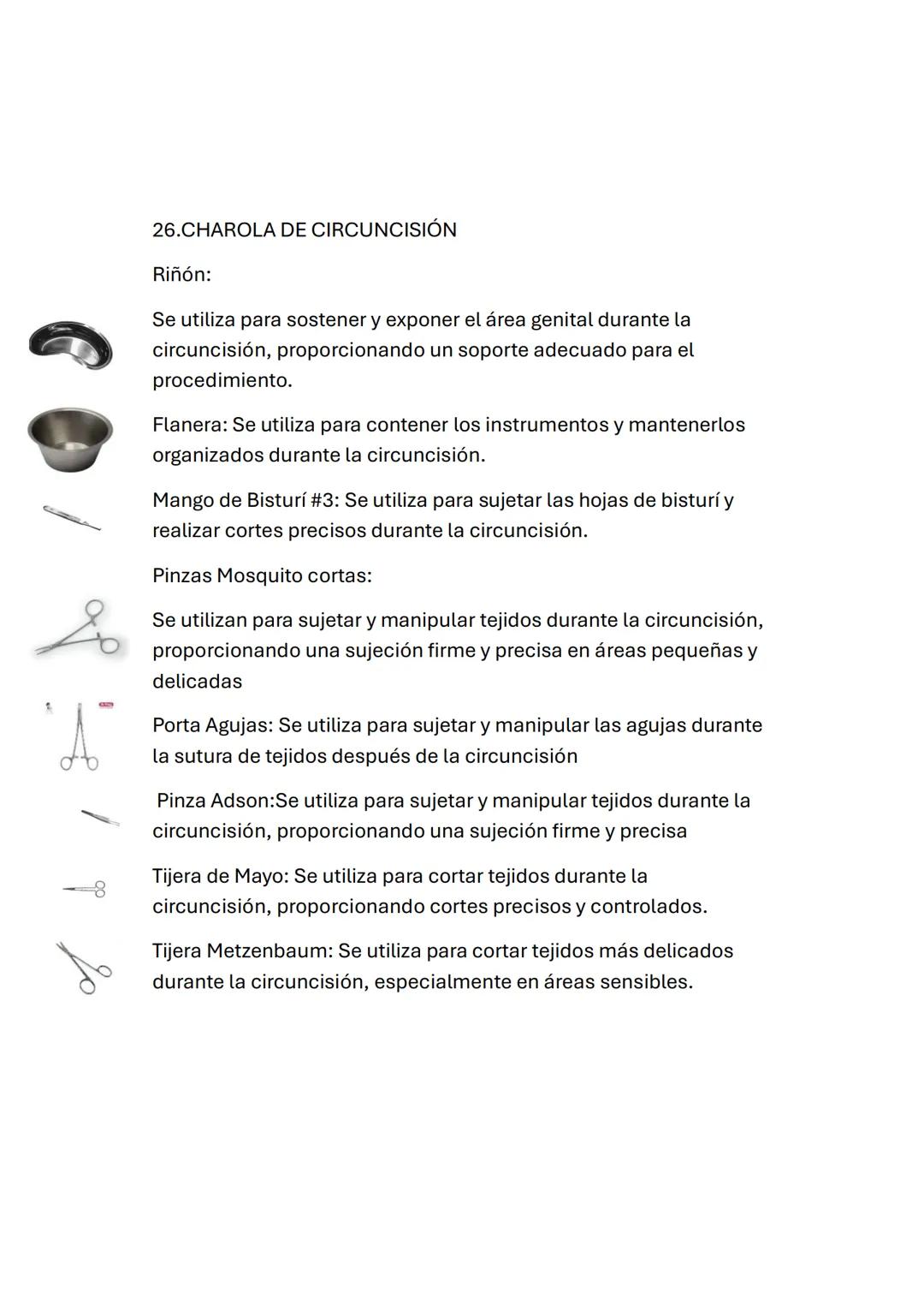 1.CHAROLA DE CIRUGÍA MENOR (ARTROSCIPIA)
1 Pinza de Anillos
Pinza de Anillos: Utilizada para sostener y manipular pequeños
objetos durante