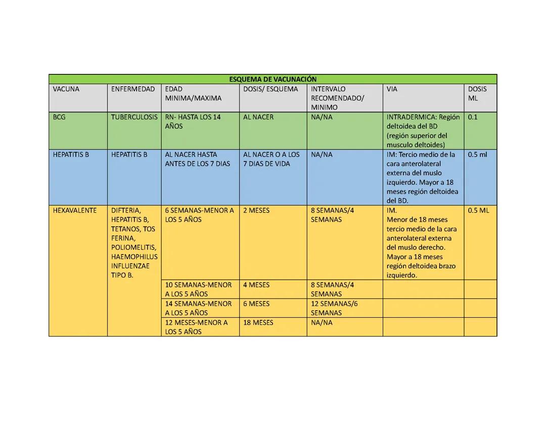 Esquema de vacunacion de niños mexico