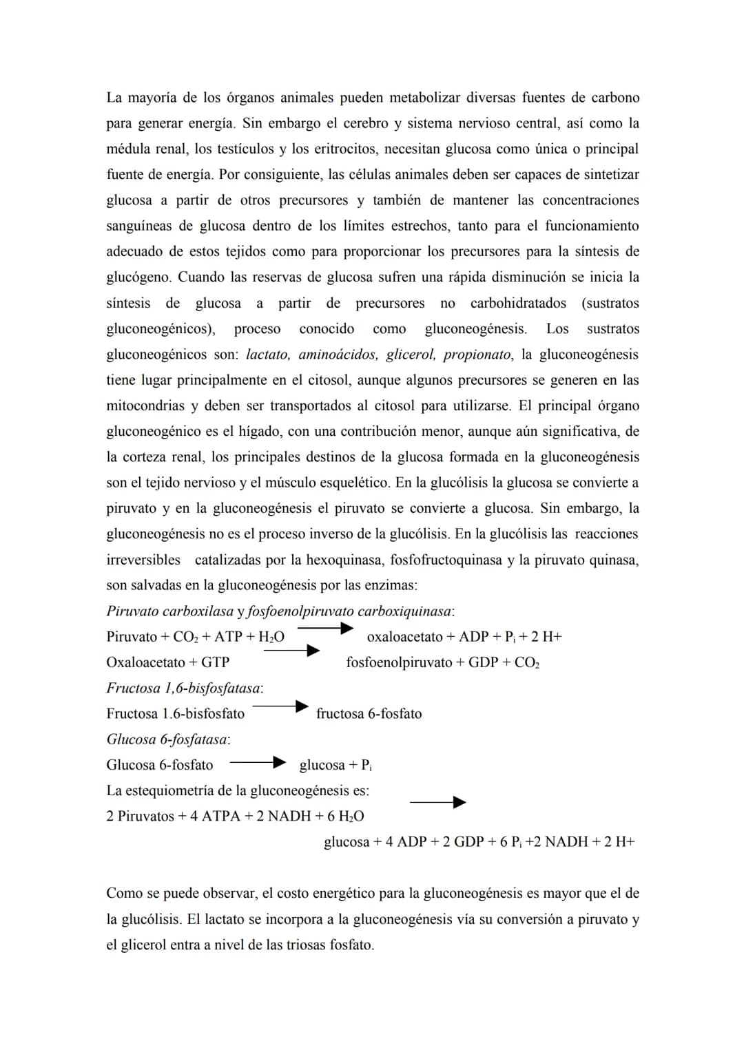 # METABOLISMO DE CARBOHIDRATOS
La necesidad de un aporte constante de energía a la célula se debe a que ella lo requiere
para realizar vari