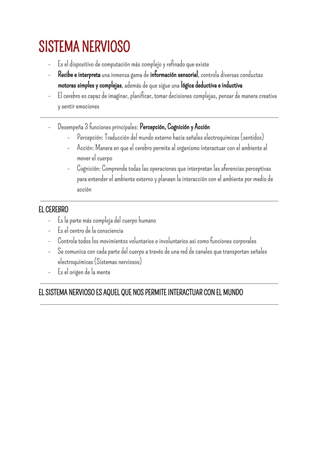 # SISTEMA NERVIOSO
- Es el dispositivo de computación más complejo y refinado que existe
- Recibe e interpreta una inmensa gama de informac