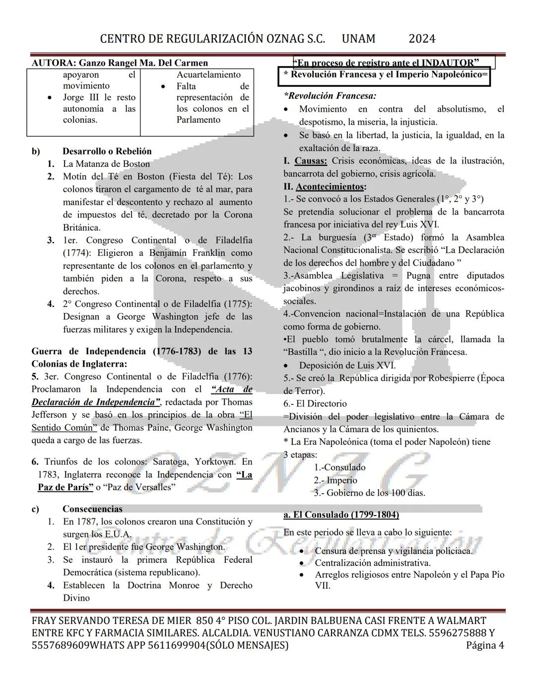 CENTRO DE REGULARIZACIÓN OZNAG S.C. UNAM
AUTORA: Ganzo Rangel Ma. Del Carmen
2024
"En proceso de registro ante el INDAUTOR"
MANUAL TEÓRICO D