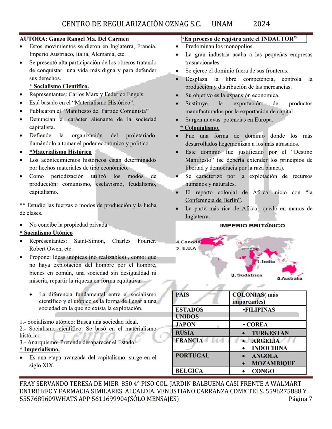 CENTRO DE REGULARIZACIÓN OZNAG S.C. UNAM
AUTORA: Ganzo Rangel Ma. Del Carmen
2024
"En proceso de registro ante el INDAUTOR"
MANUAL TEÓRICO D