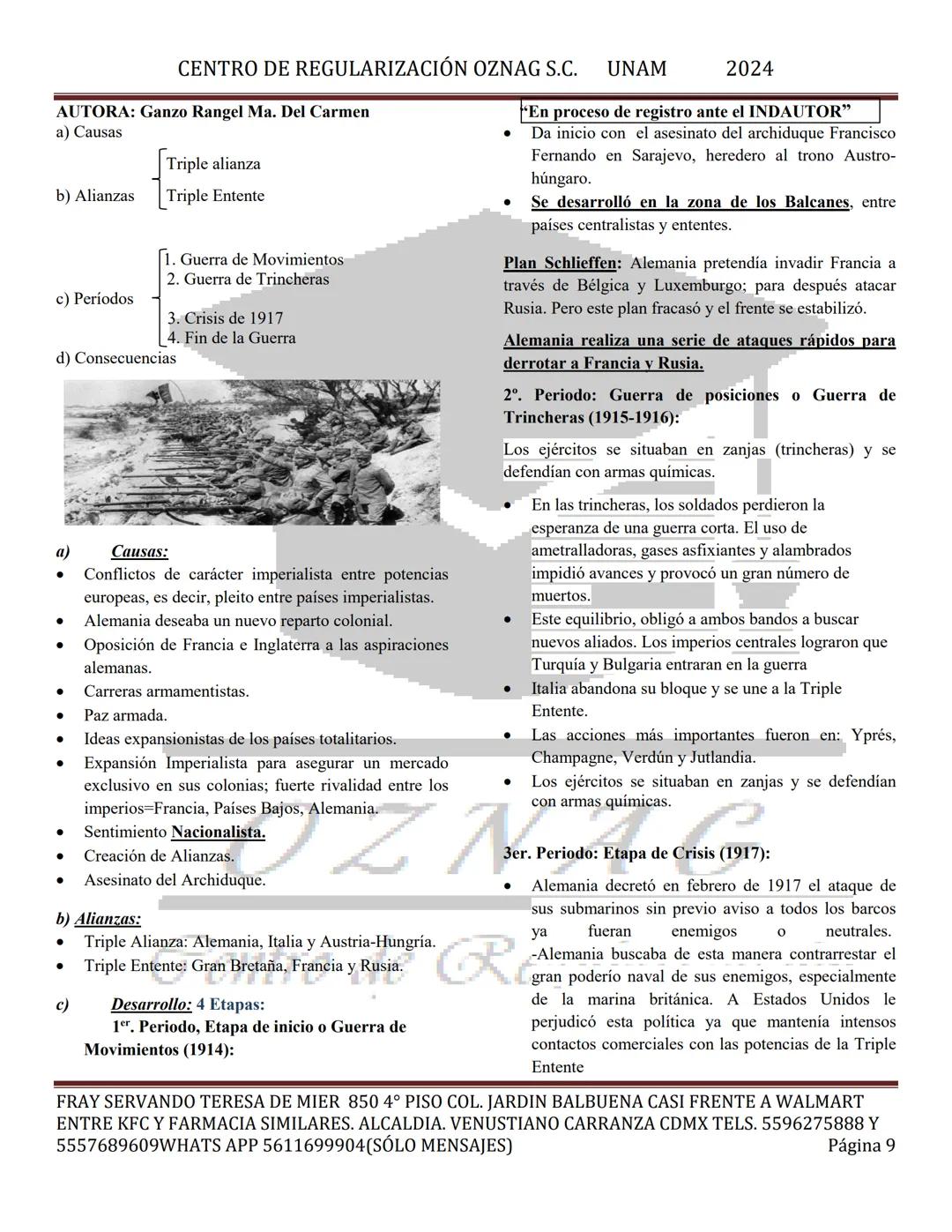 CENTRO DE REGULARIZACIÓN OZNAG S.C. UNAM
AUTORA: Ganzo Rangel Ma. Del Carmen
2024
"En proceso de registro ante el INDAUTOR"
MANUAL TEÓRICO D