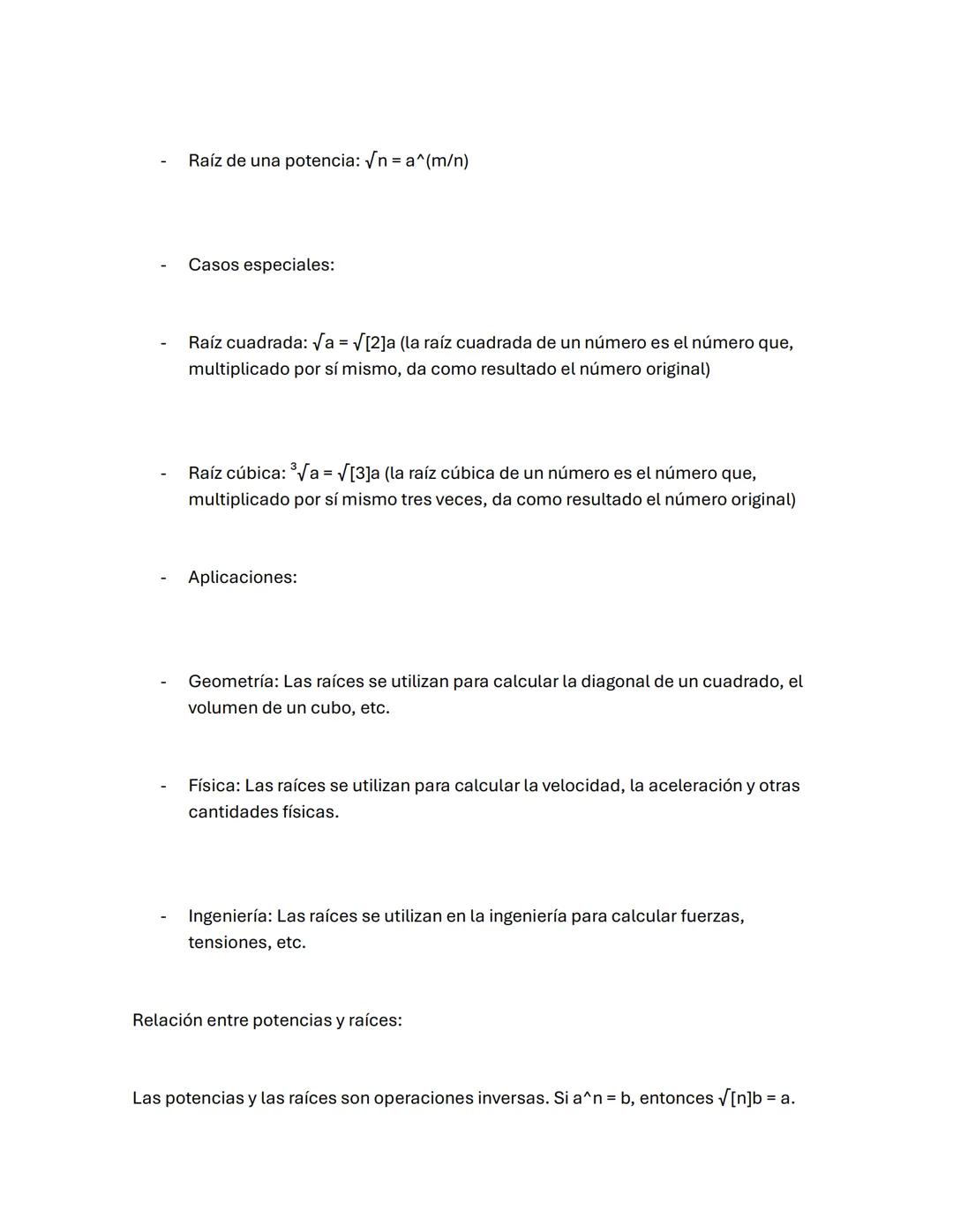 Las potencias y las raíces son operaciones matemáticas fundamentales que nos
permiten expresar y manipular números de manera eficiente.
Pot