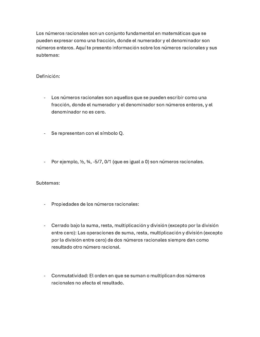 Los números racionales