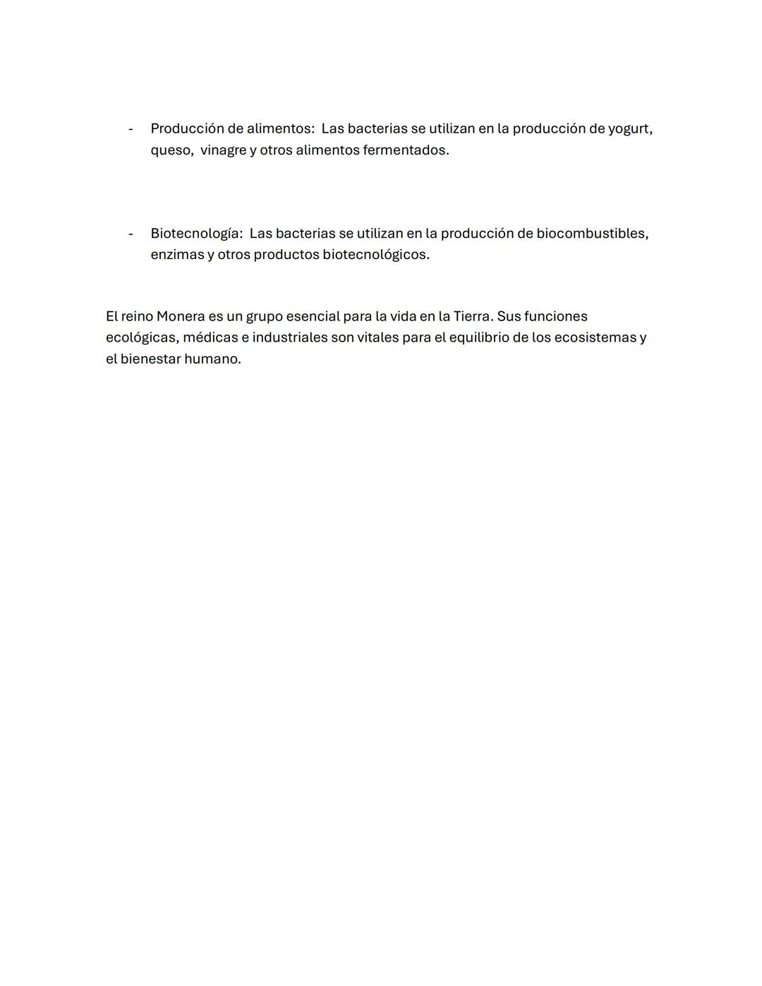 El reino Monera es un grupo diverso de organismos unicelulares procariotas, que se
caracterizan por la ausencia de núcleo definido y otros o