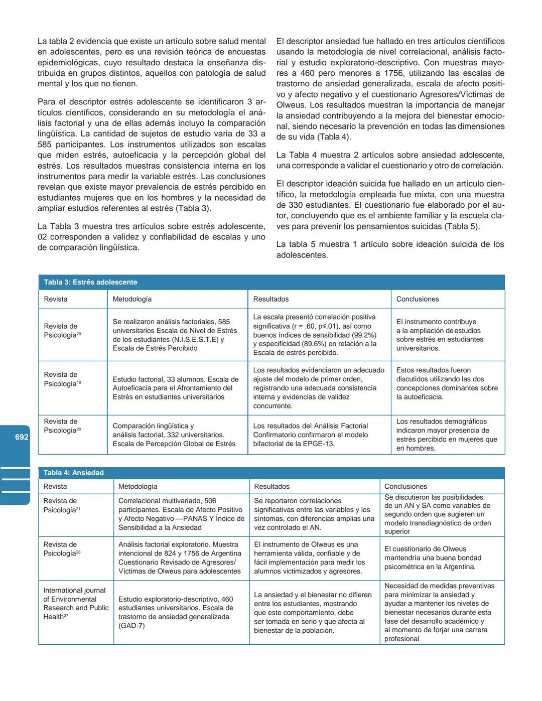 # Salud mental en adolescentes
universitarios Latinoaméricanos:
Revisión sistemática
Mental Health in Latin American University Adolescents