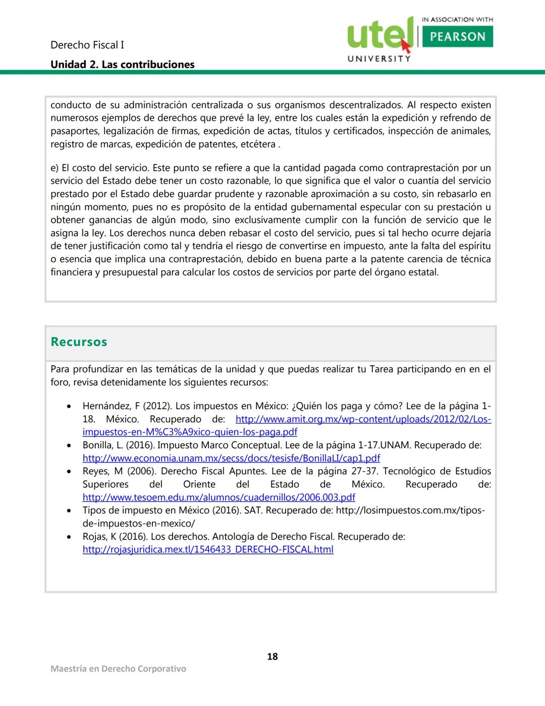 Derecho Fiscal I
Unidad 2. Las contribuciones
utel
UNIVERSITY
IN ASSOCIATION WITH
PEARSON
Presentación
Las contribuciones es la cantidad