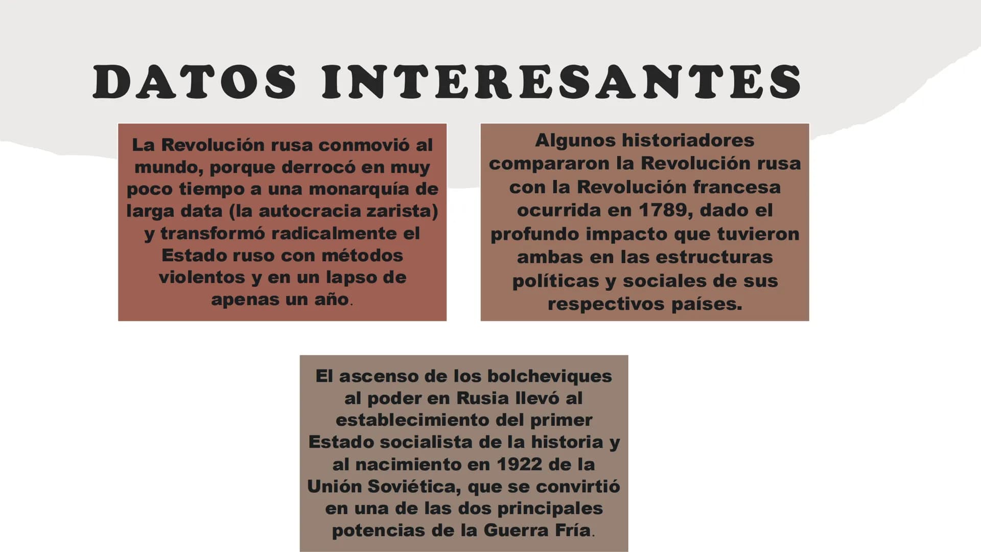 LA
REVOLUCION
RUSA # OQUE FUE?
Uno de los
acontecimientos mas
tracendentes en la
historia fue la revolucion
rusa cuyas repercuciones
influy