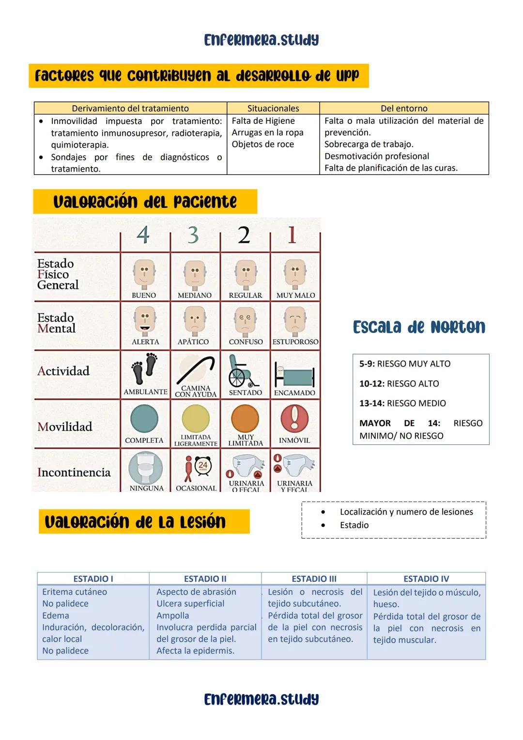 Enfermera.study
APUNTES DE ENFERMERÍA
• LESIONES DE LA PIEL
• ULCERAS POR
PRESION
• POSICIONS
CORPORALES
• SIGNOS VITALES
• HIGIENE DE MANOS