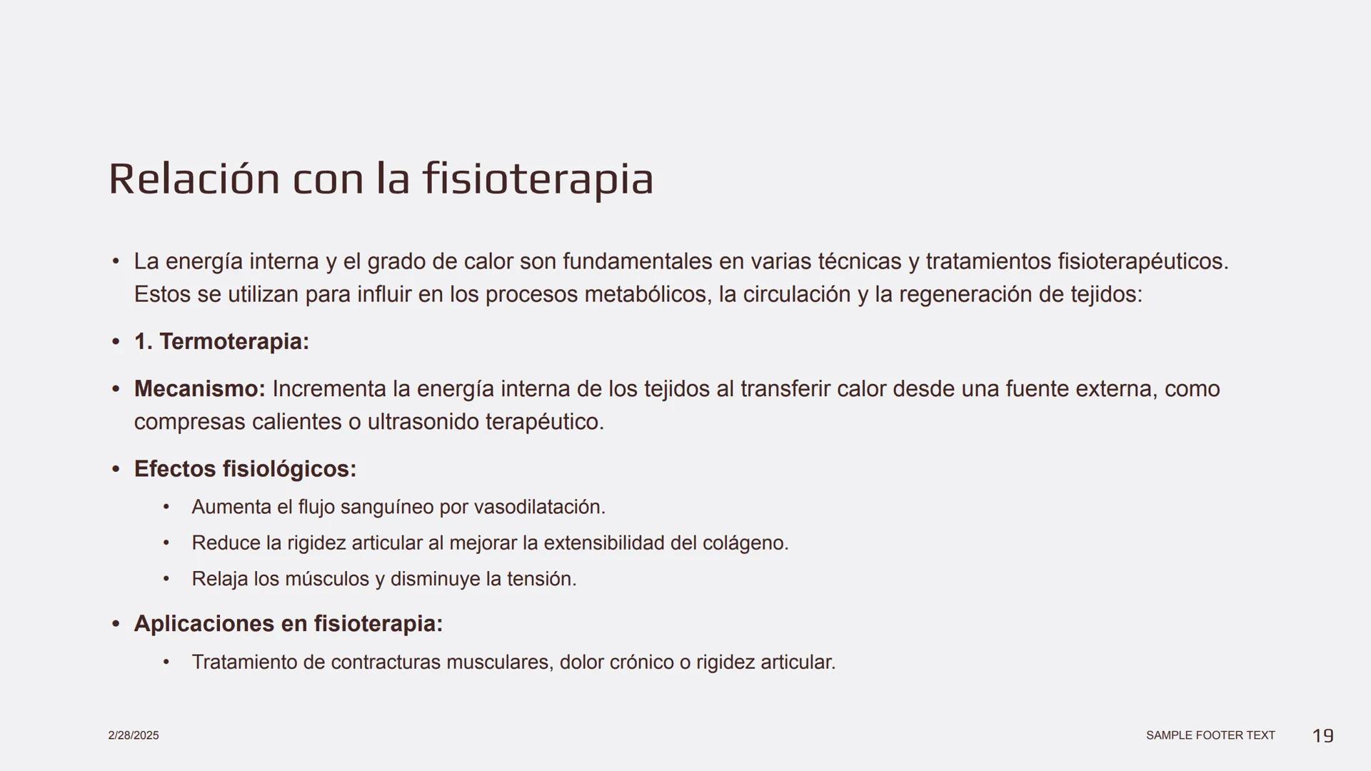 Física en terapia física --- OCR Start ---
Termodinámica
• La termodinámica es la rama de la física que
estudia las relaciones entre el calo