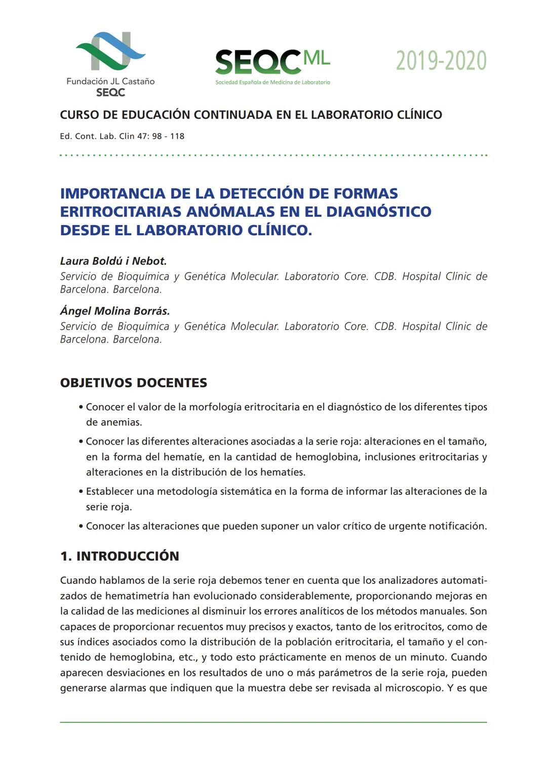 Alteraciones eritrocitarias