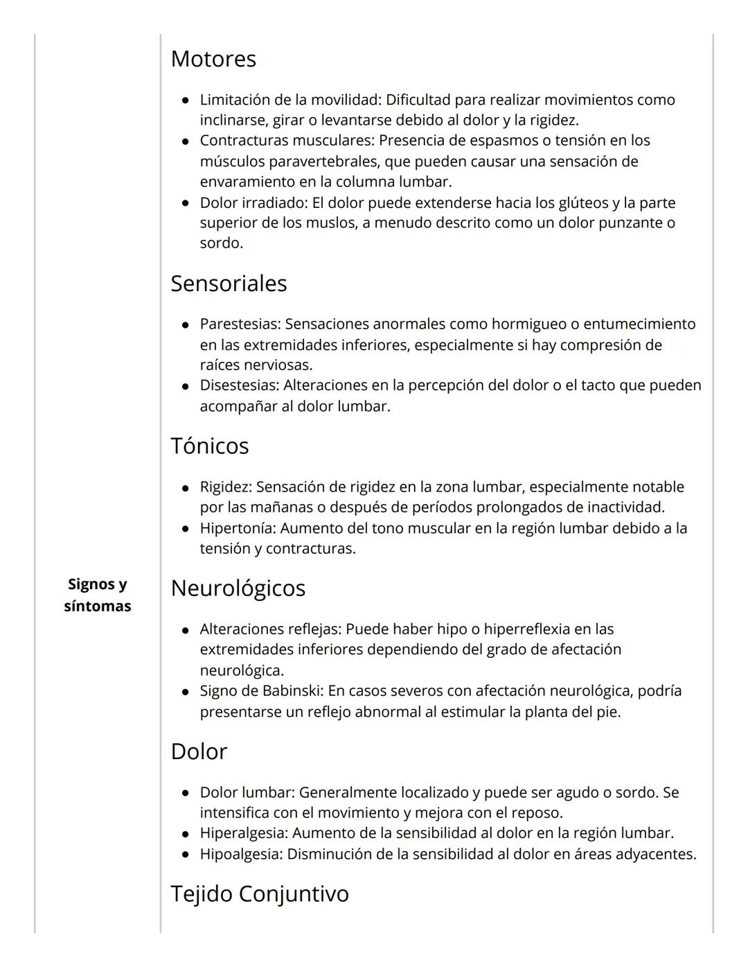 # Lumbalgia mecanica
Hace referencia al dolor lumbar causado por determinados movimientos forzados de la
columna o por malas posturas mante