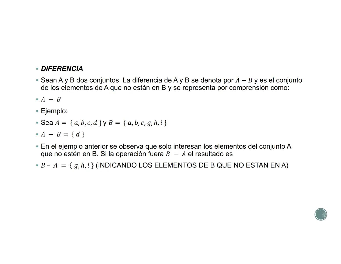 # PROBABILIDAD Y
ESTADISTICA
UNIDAD 2 # TEORIA DE CONJUNTOS
## Conceptos básicos
* El concepto de Conjunto aparece en todas las ramas de