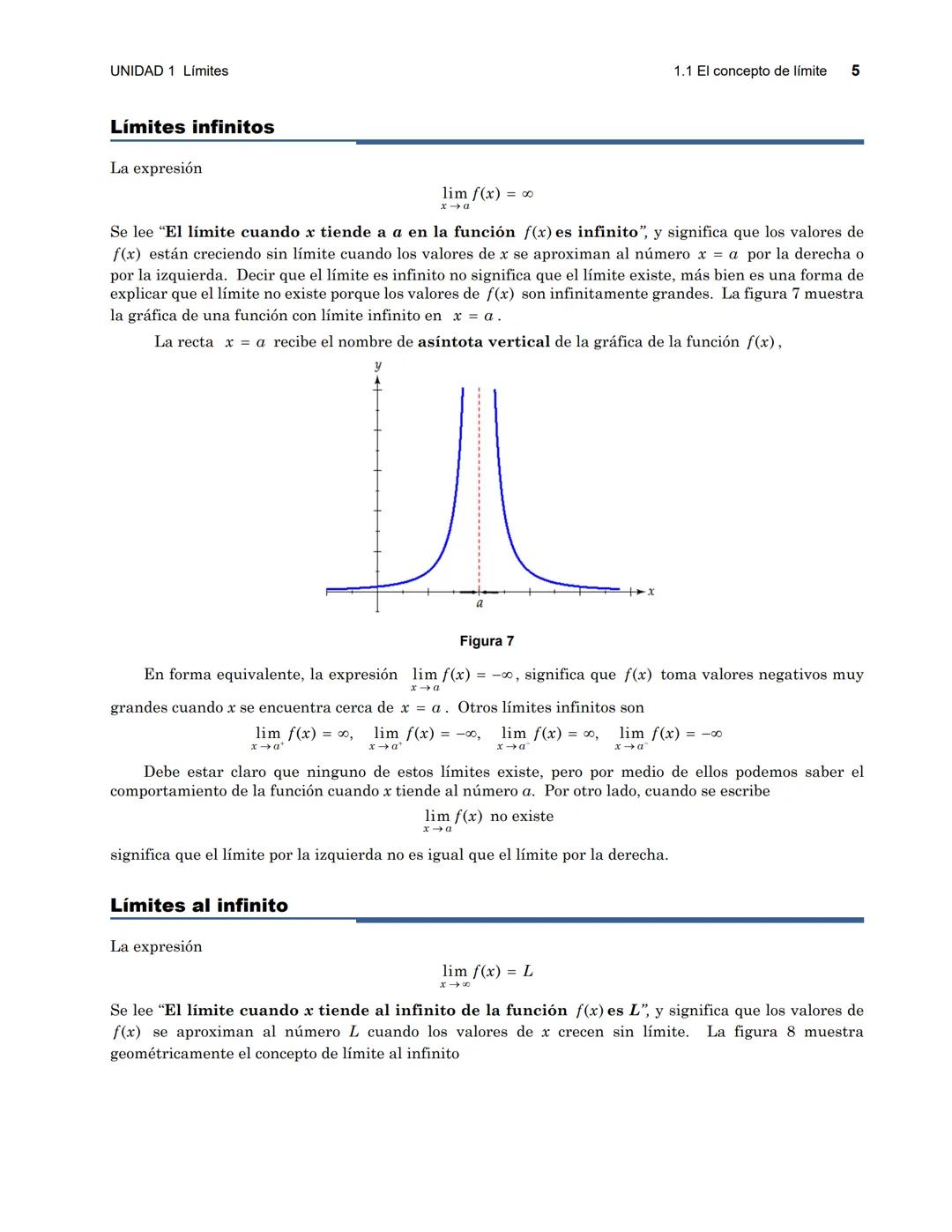 --- OCR Start ---
UNIDAD 1 Límites
1.1
El concepto de límite
1.1 El concepto de límite
1
INTRODUCCIÓN
En la matemática actual, el estudio de
