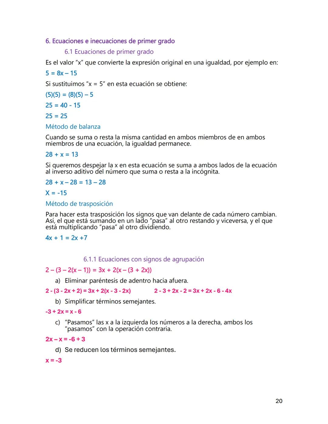 # GUIA DE ESTUDIO
## ALGEBRA I
Claudia Valentina Alfaro Ramírez 2°C
Asesorías Académicas
1 --- OCR Start ---
Índice
1. Operaciones natura