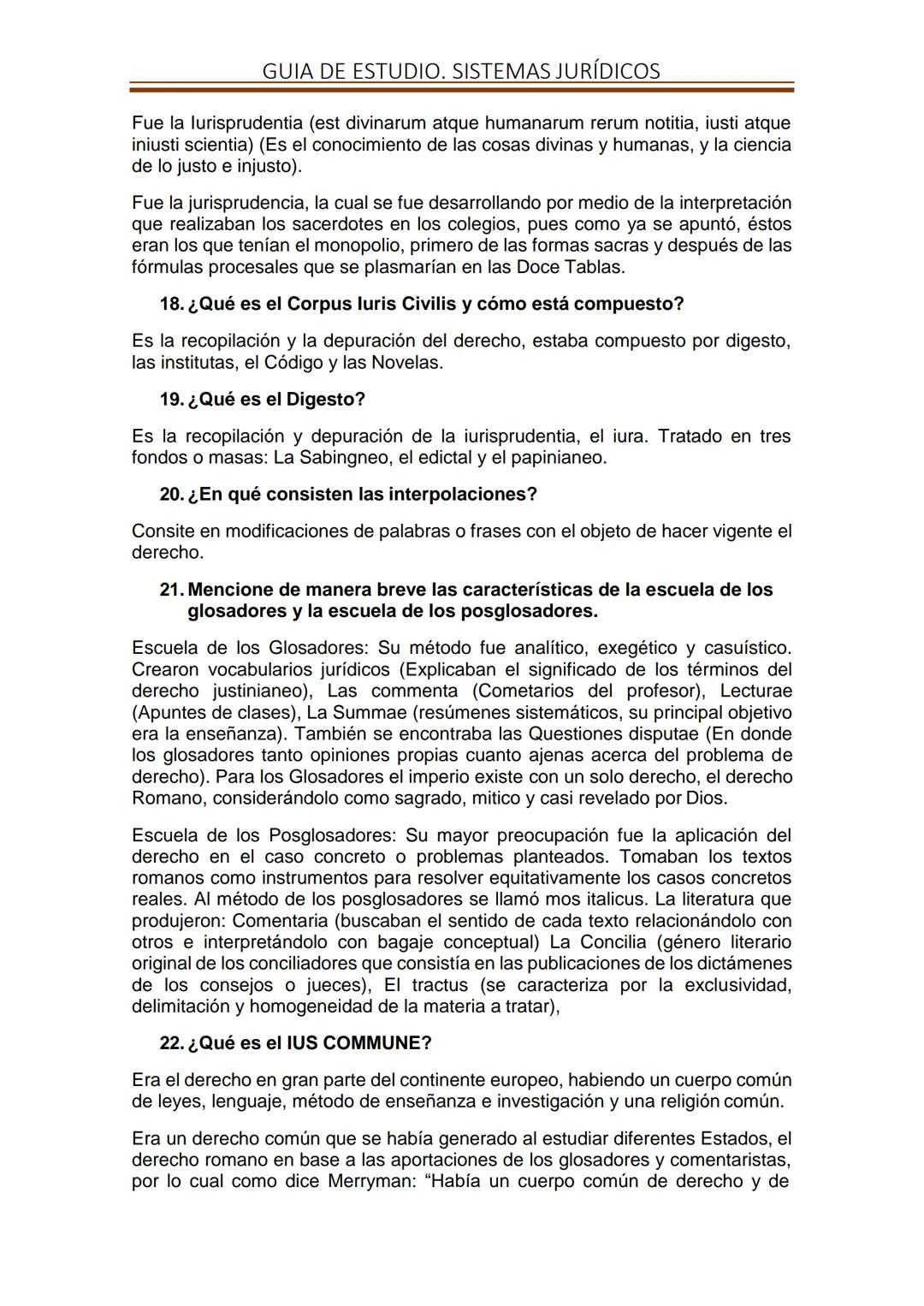 GUIA DE ESTUDIO. SISTEMAS JURÍDICOS
1. Definir Sistema Jurídico.
Conjunto articulado y coherente de instituciones, métodos, procedimientos