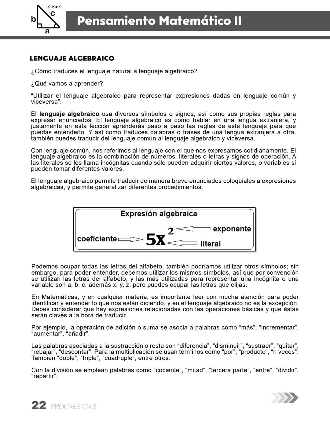 # PROGRESIÓN 1
π
MATH
Compara considerando sus aprendizajes de
trayectoria, el lenguaje natural con el lenguaje
matemático para observar q