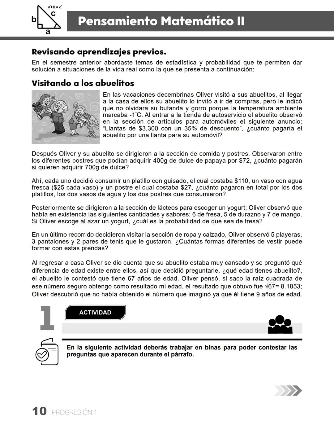# PROGRESIÓN 1
π
MATH
Compara considerando sus aprendizajes de
trayectoria, el lenguaje natural con el lenguaje
matemático para observar q