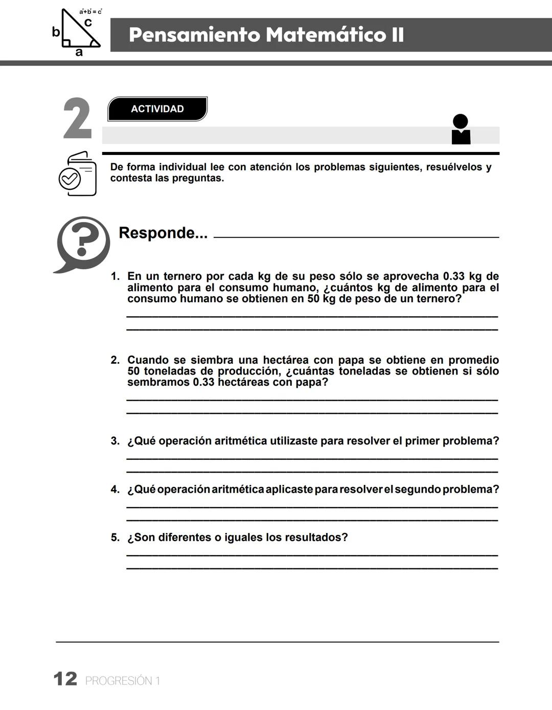 # PROGRESIÓN 1
π
MATH
Compara considerando sus aprendizajes de
trayectoria, el lenguaje natural con el lenguaje
matemático para observar q