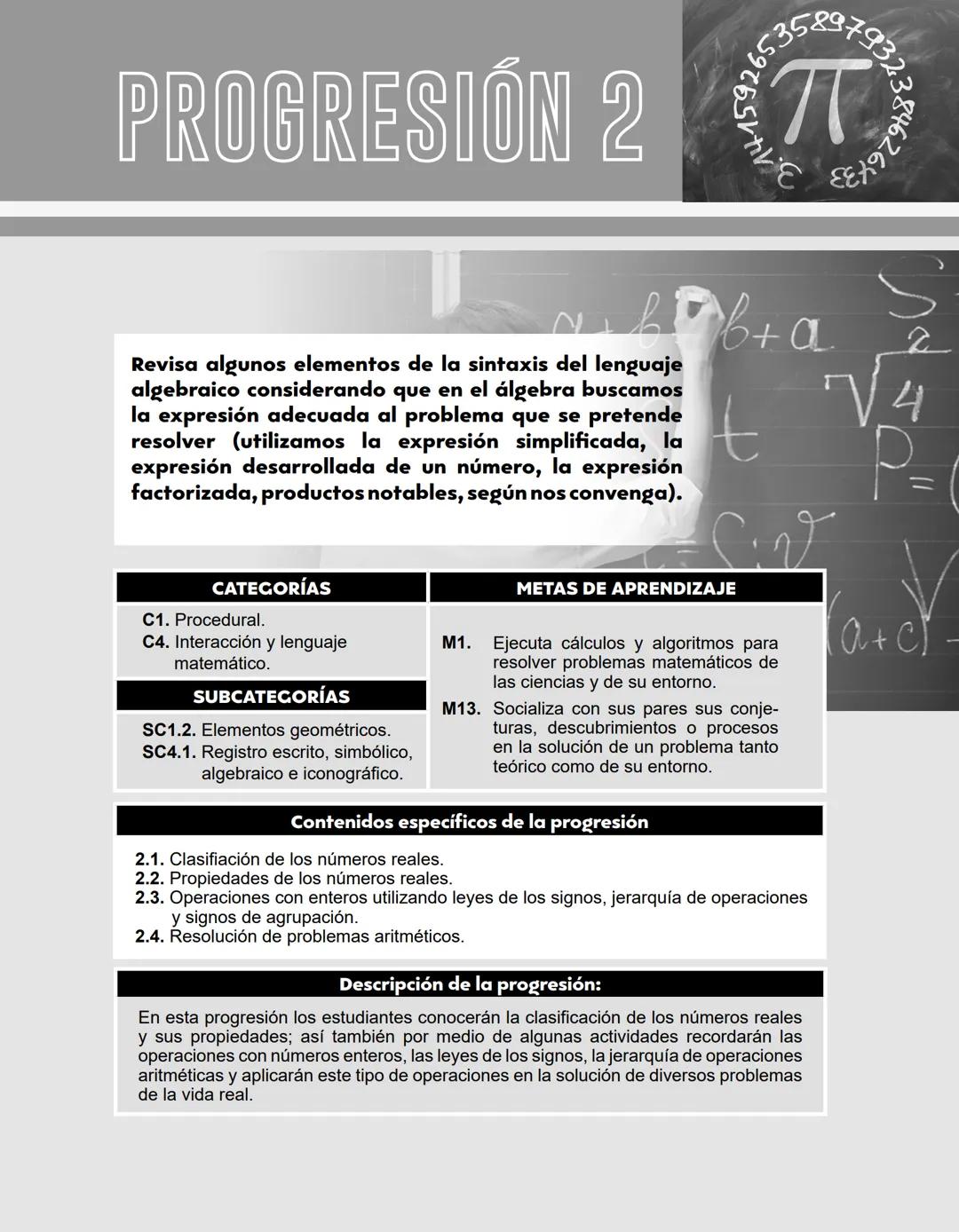 # PROGRESIÓN 1
π
MATH
Compara considerando sus aprendizajes de
trayectoria, el lenguaje natural con el lenguaje
matemático para observar q