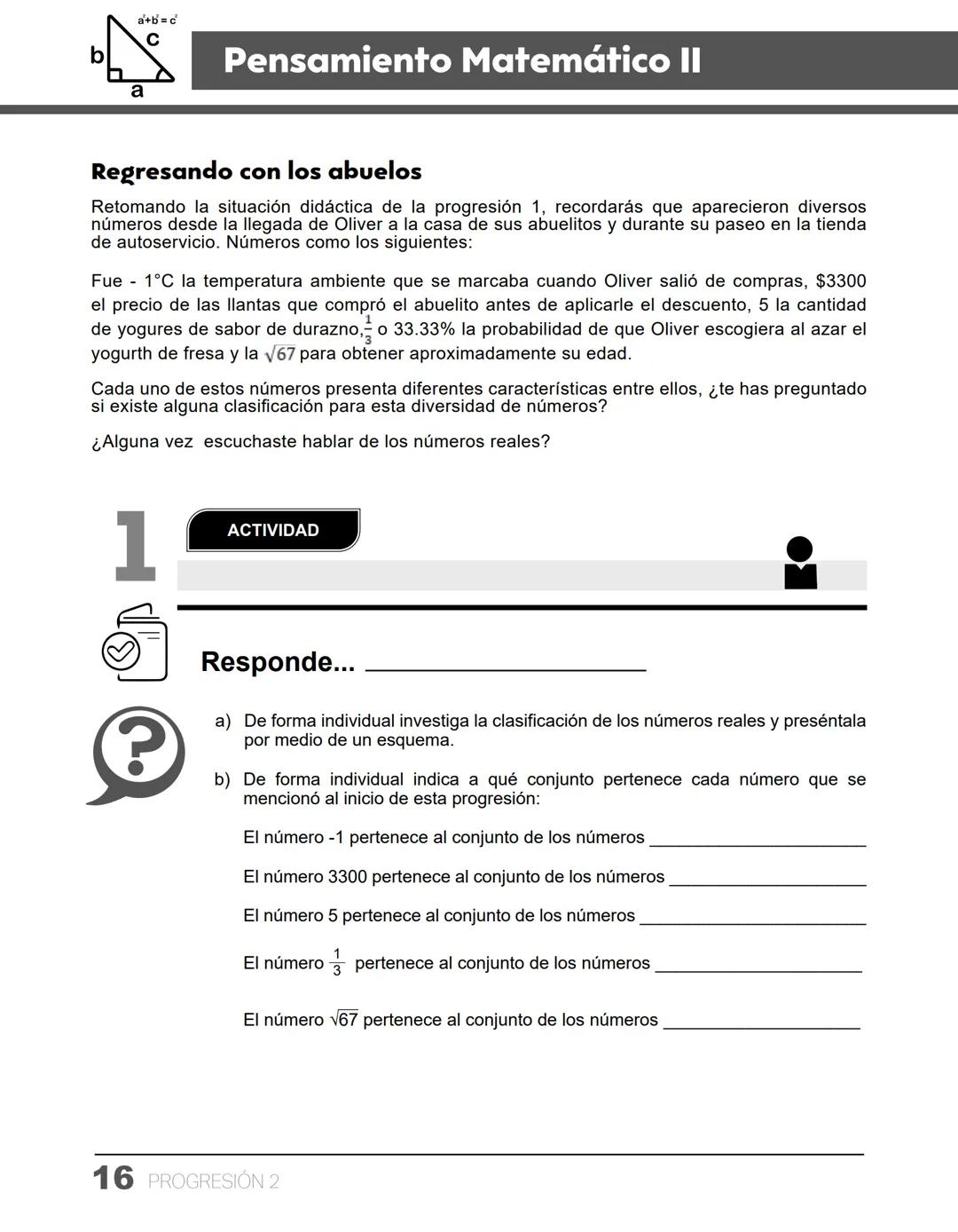 # PROGRESIÓN 1
π
MATH
Compara considerando sus aprendizajes de
trayectoria, el lenguaje natural con el lenguaje
matemático para observar q