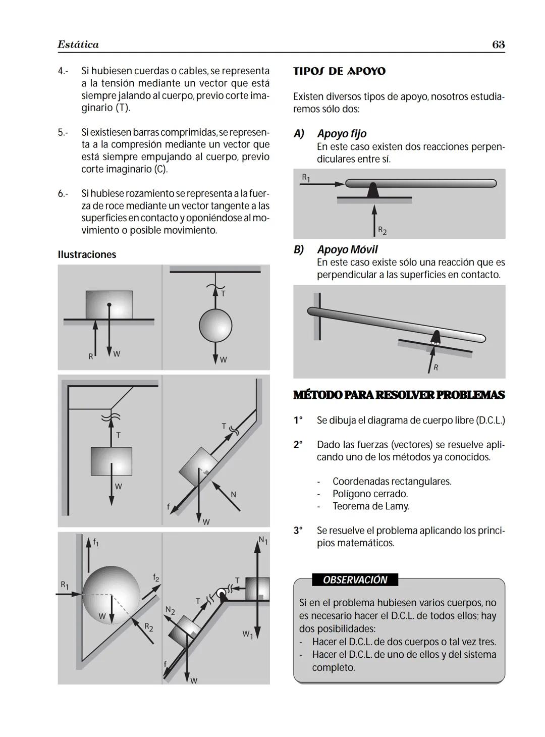 # Capítulo 4
ESTÁTICA.
Concepto
La estática es una rama de la mecánica cuyo objetivo es estudiar las
condiciones que deben de cumplir las
