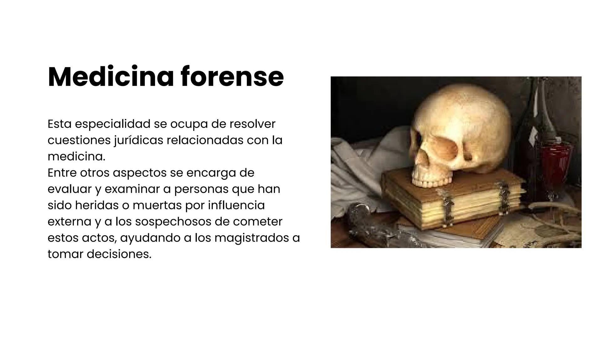 # MEDICINA
# FORENSE
Presentado por Equipo 1
Joselyn Abigail Pérez Hernández
Karen Michelle Rocha Hernández
Diana Guadalupe García Barró
